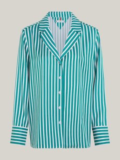 Fluid Stripe košile Bílá, Zelená barva Ženy