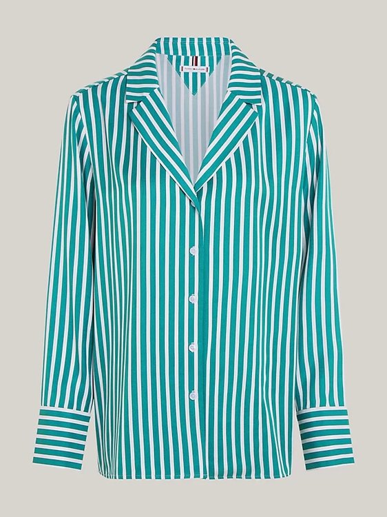 Fluid Stripe košile Bílá, Zelená barva Ženy