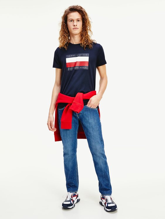 TH Stripe Triko – Tommy Hilfiger, Navy barva Muži