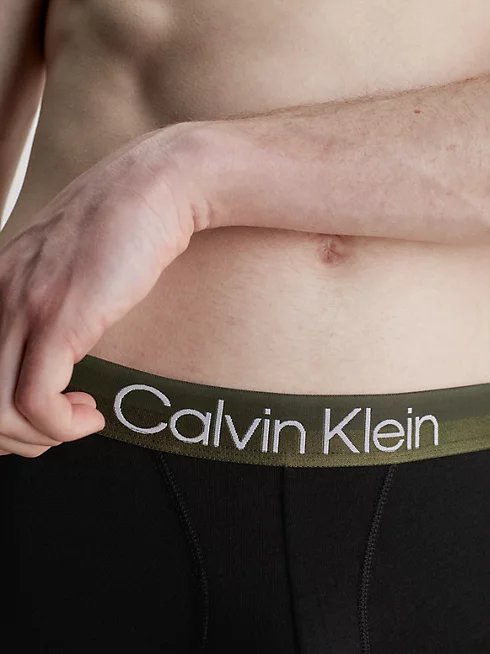 Luxusní Modern Structure Cotton boxery 3ks, Černá, Modrá barva, XS