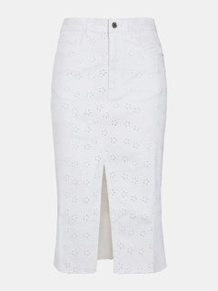 Luxusní Emerson denim sukně, Bílá barva