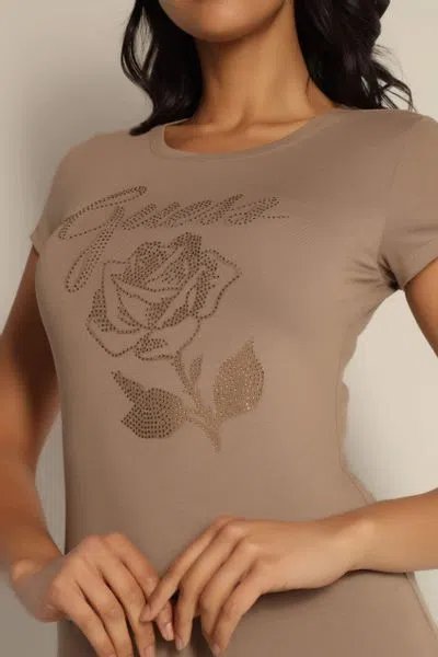 Módní Rose triko, Béžová barva, 2022