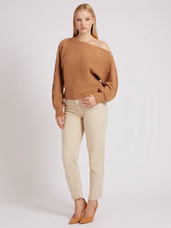 Módní Mega svetr, Hnědá barva, 2022