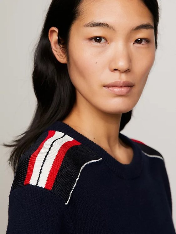 Global Stripe svetr Modrá barva Ženy