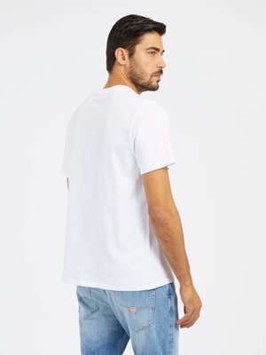 Triangle Logo triko – GUESS, Bílá barva Muži