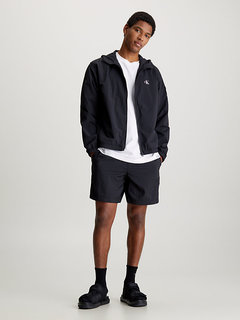 Luxusní Relaxed Hooded Nylon větrovka, Černá barva, S, M, L, XL, XXL