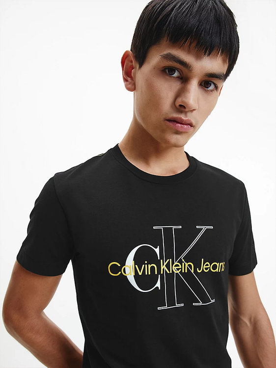 Calvin Klein Jeans, Černá barva Two tone monogram tričko