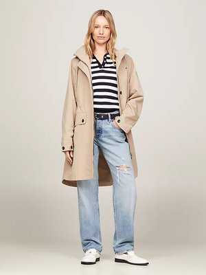 Tommy Hilfiger – Essential Cotton Blend parka, Béžová barva