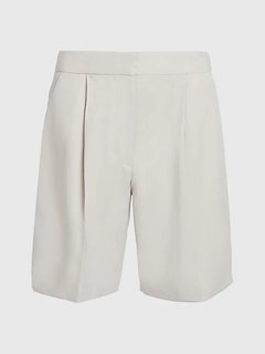 Linen Tailored šortky Béžová, Bílá, Krémová barva Ženy