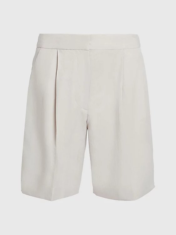 Linen Tailored šortky Béžová, Bílá, Krémová barva Ženy