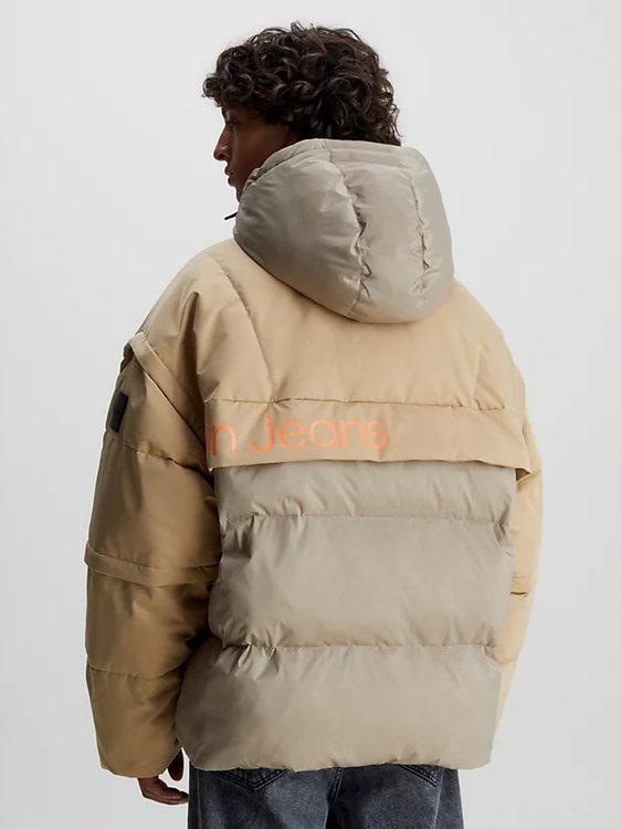 Modular Puffer bunda – Calvin Klein Jeans, Hnědá barva Muži