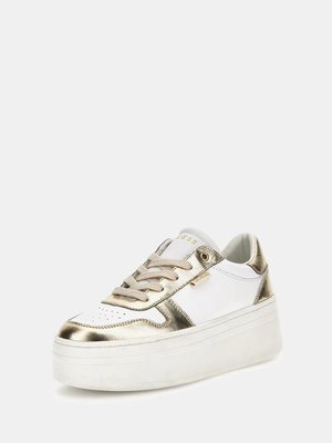 GUESS – Lifet tenisky, Bílá, Zlatá barva