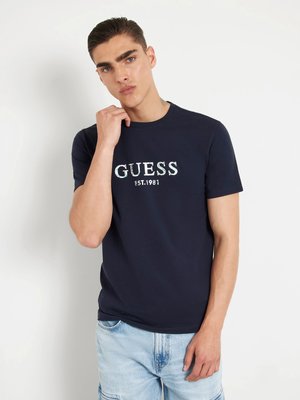 GUESS – Iridescent triko, Modrá barva