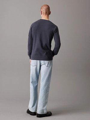 Badge Waffle triko – Calvin Klein Jeans, Šedá barva Muži