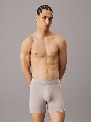 Cotton Stretch boxery 3ks – Calvin Klein Underwear, Černá, Krémová, Modrá barva Muži
