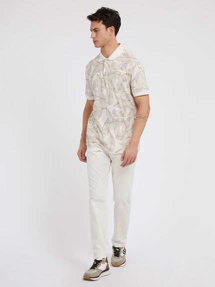 Módní Leaves Polo triko, Béžová barva, 2023