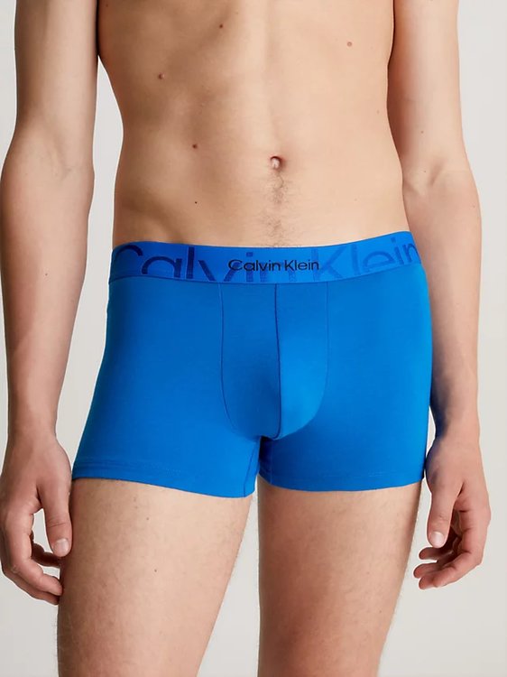 Embossed boxery – Calvin Klein Underwear, Modrá barva Muži