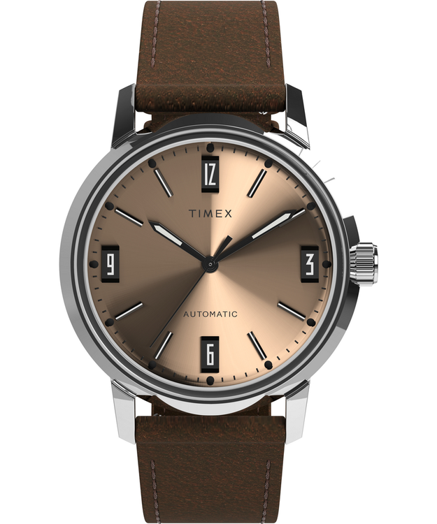 TIMEX – Marlin hodinky, Hnědá, Stříbrná barva