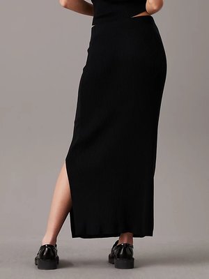 Woven Label Sweater sukně – Calvin Klein Jeans, Černá barva Ženy