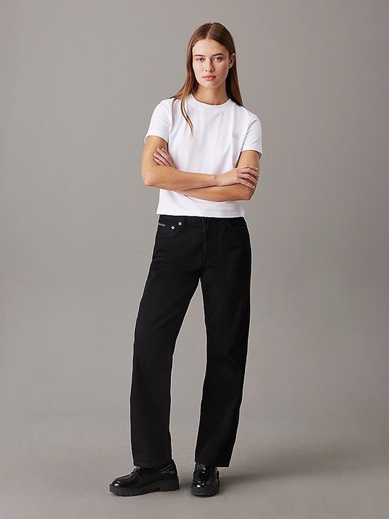 Luxusní Woven Label triko, Bílá barva, XS, S, M, L, XL