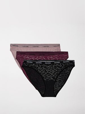 Modern Lace Bikini 3ks Černá, Růžová, Vínová barva Ženy