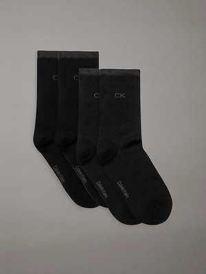 Calvin Klein Jeans – CK Women Logo ponožky vysoké 4 páry, Černá barva
