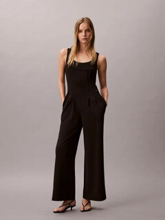 Luxusní Scuba crepe overal, Černá barva, XS, M