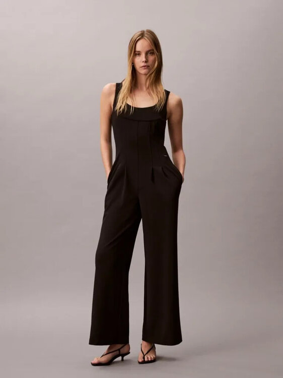 Luxusní Scuba crepe overal, Černá barva, XS, M